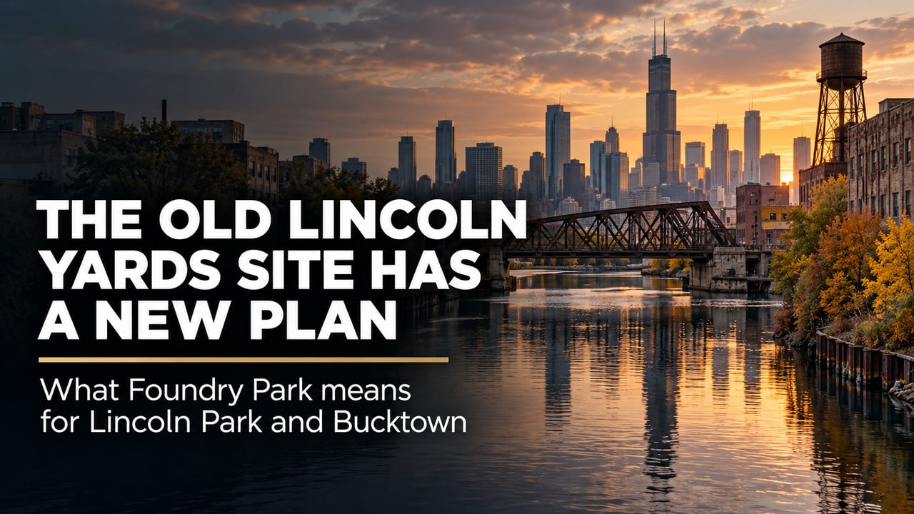 Chicago River and the former Lincoln Yards site between Lincoln Park and Bucktown
