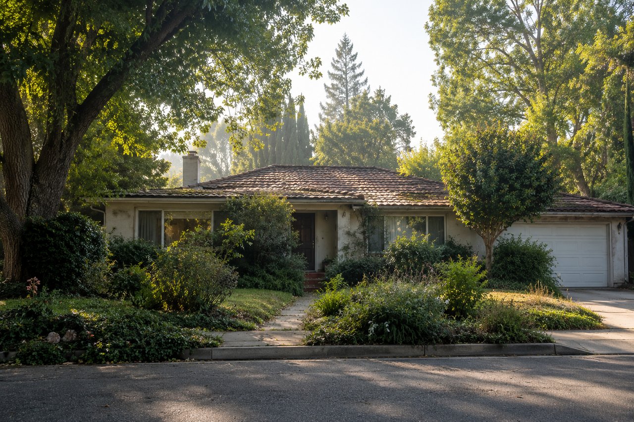 Older ranch home with mature trees in the San Fernando Valley - complete probate real estate guide 2026