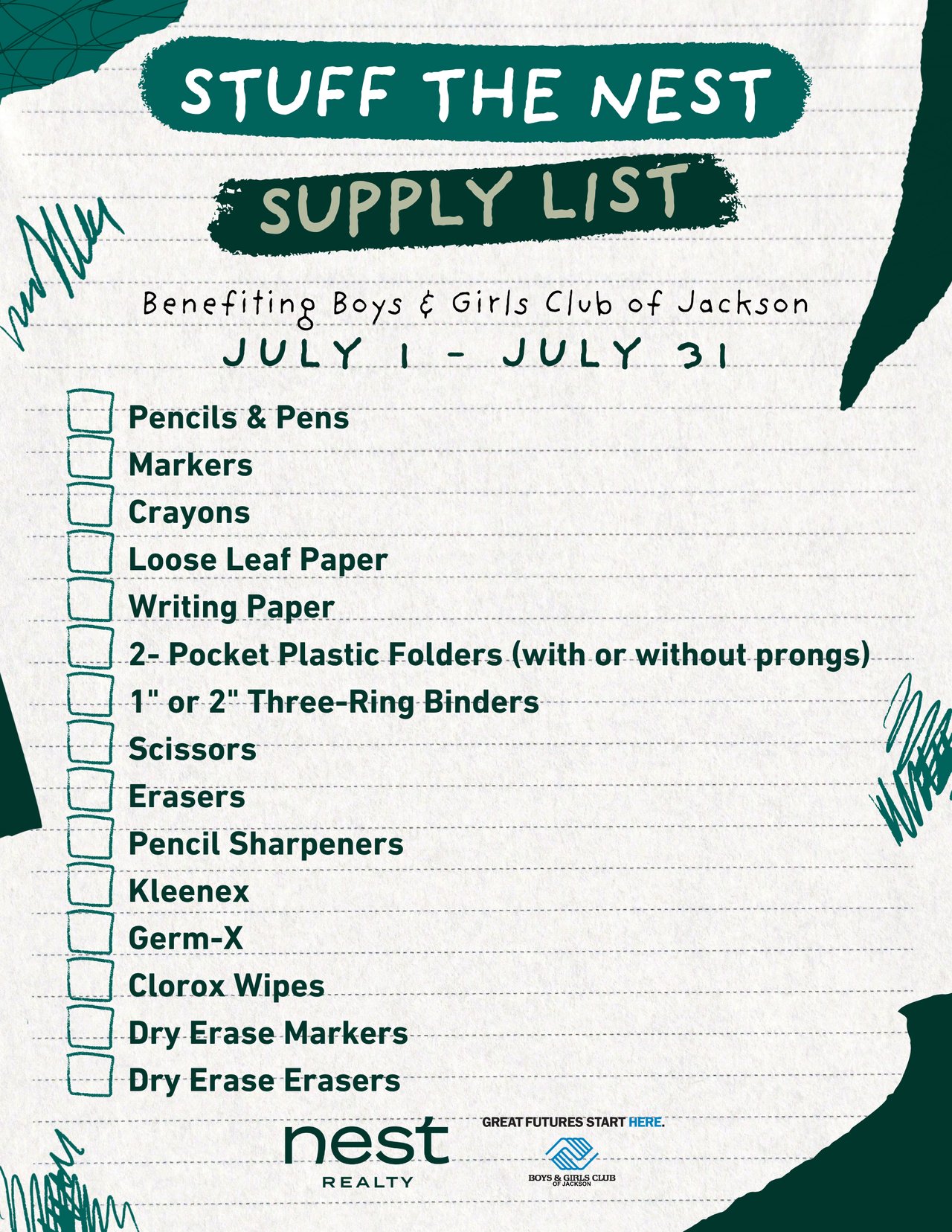 Stuff the Nest: Helping Local Students Start the School Year Strong