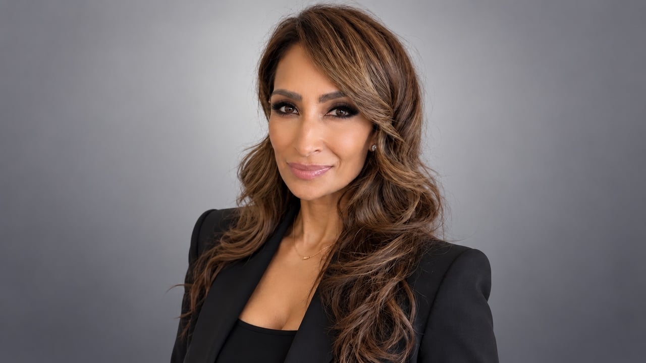 Archana Patel in a black blazer, photographed against a plain gray background.