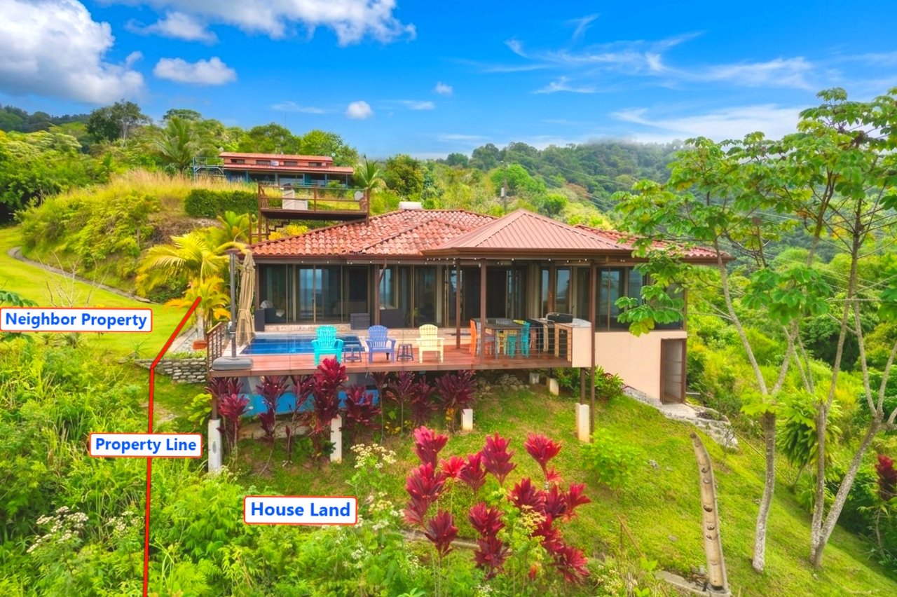 Ocean-View 3-Bedroom Home with 1-Bed Guesthouse, Pool & Spectacular Panoramic Views of Osa Peninsula in Balsar above Ciudad Cortés Costa Rica