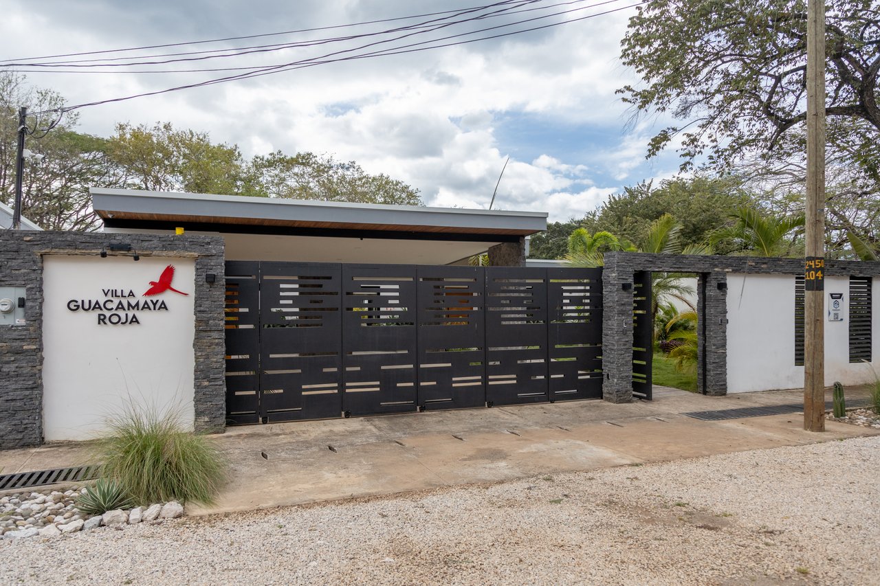 Casa Guacamaya Roja Lot B20 | Elegant 4-Bedroom Home with Pool & Outdoor Kitchen, Steps from Playa Grande Beach, Costa Rica