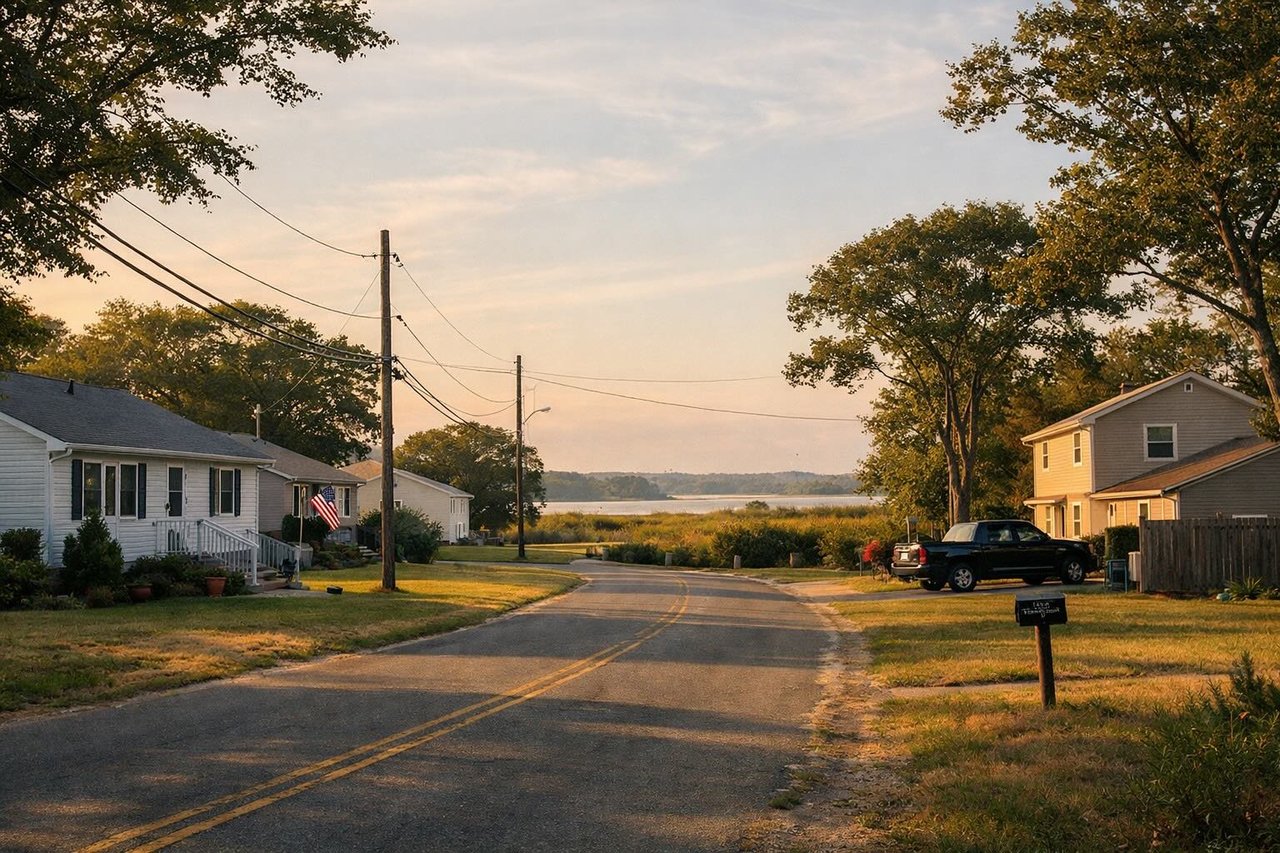 Zona residencial en Mastic, Nueva York