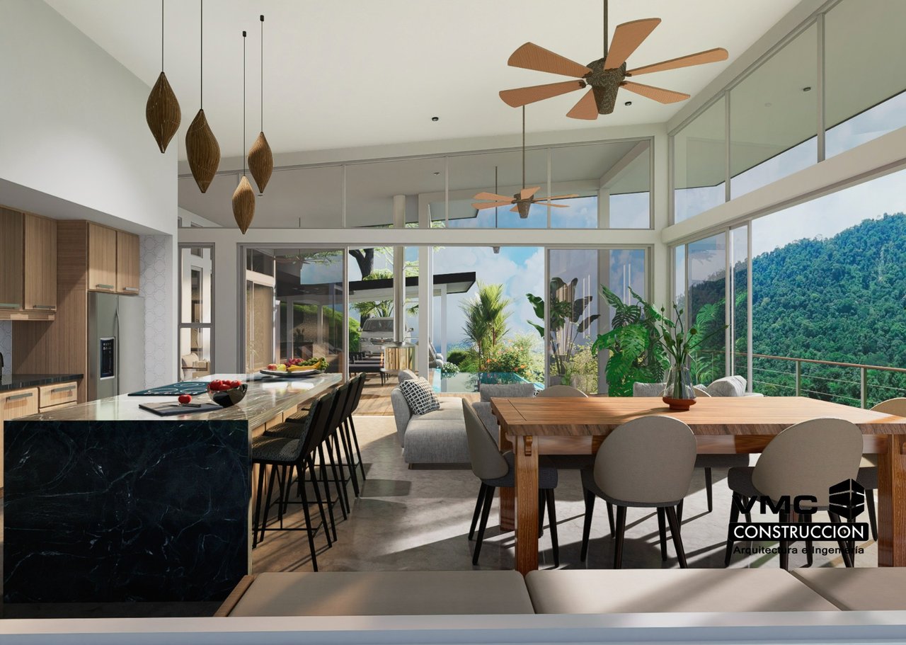A Huge Rainforest, River & Waterfall Property With TWO Mountain & Jungle-View Luxury Homes on a Massive 4.93 Acre Lot – PLUS an Additional Plantel ready for Development