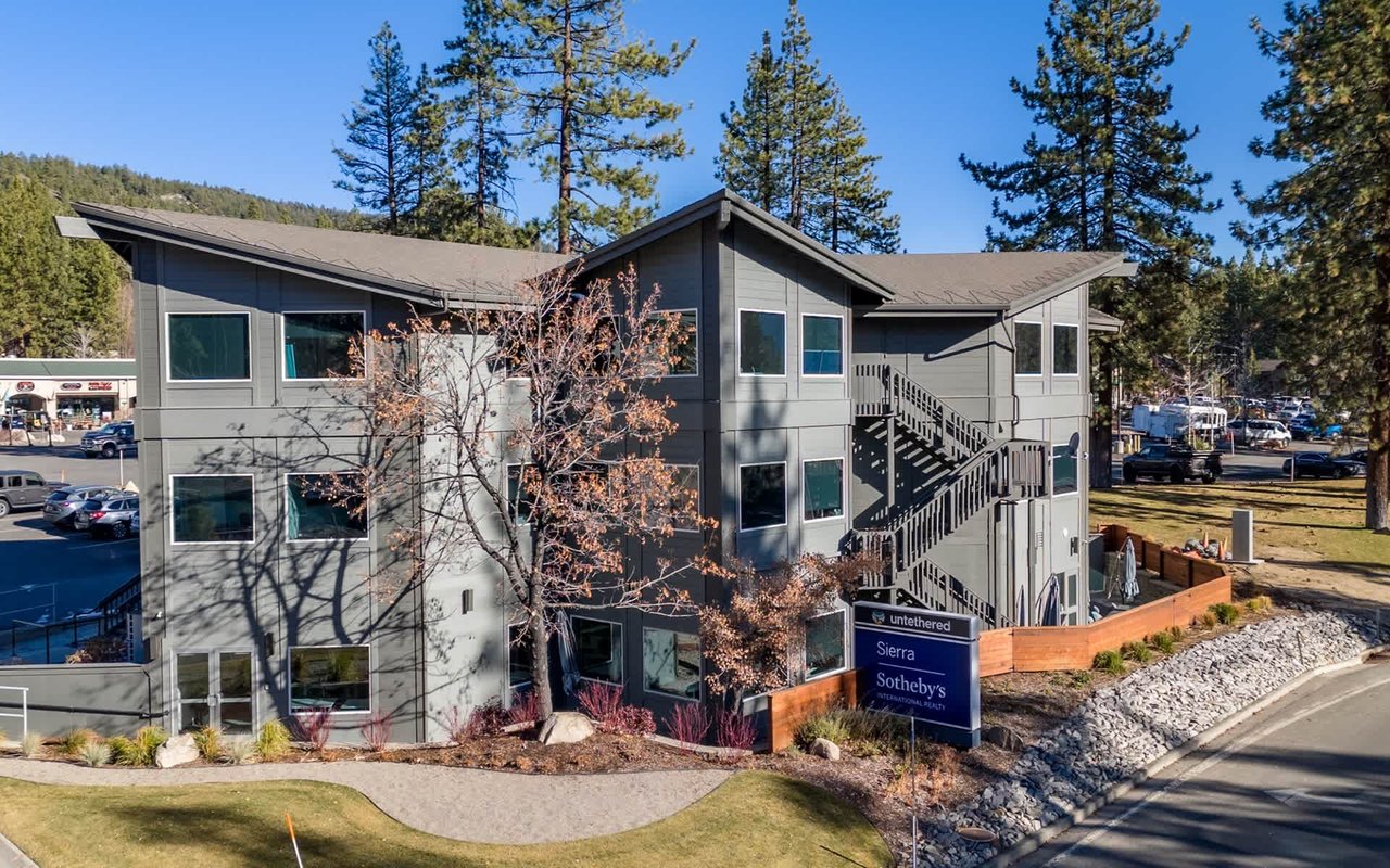 Sierra Sotheby’s International Realty office with angular rooflines and exterior staircases.