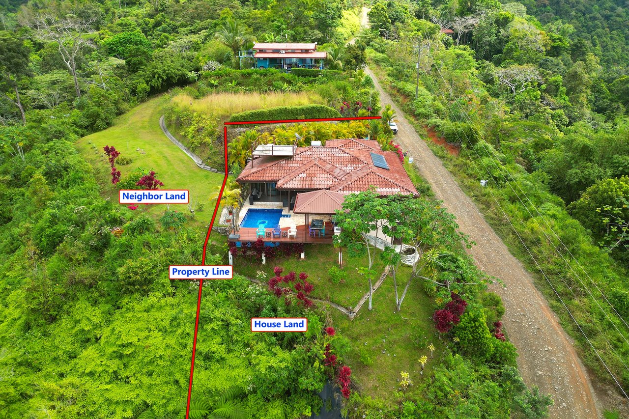 Ocean-View 3-Bedroom Home with 1-Bed Guesthouse, Pool & Spectacular Panoramic Views of Osa Peninsula in Balsar above Ciudad Cortés Costa Rica