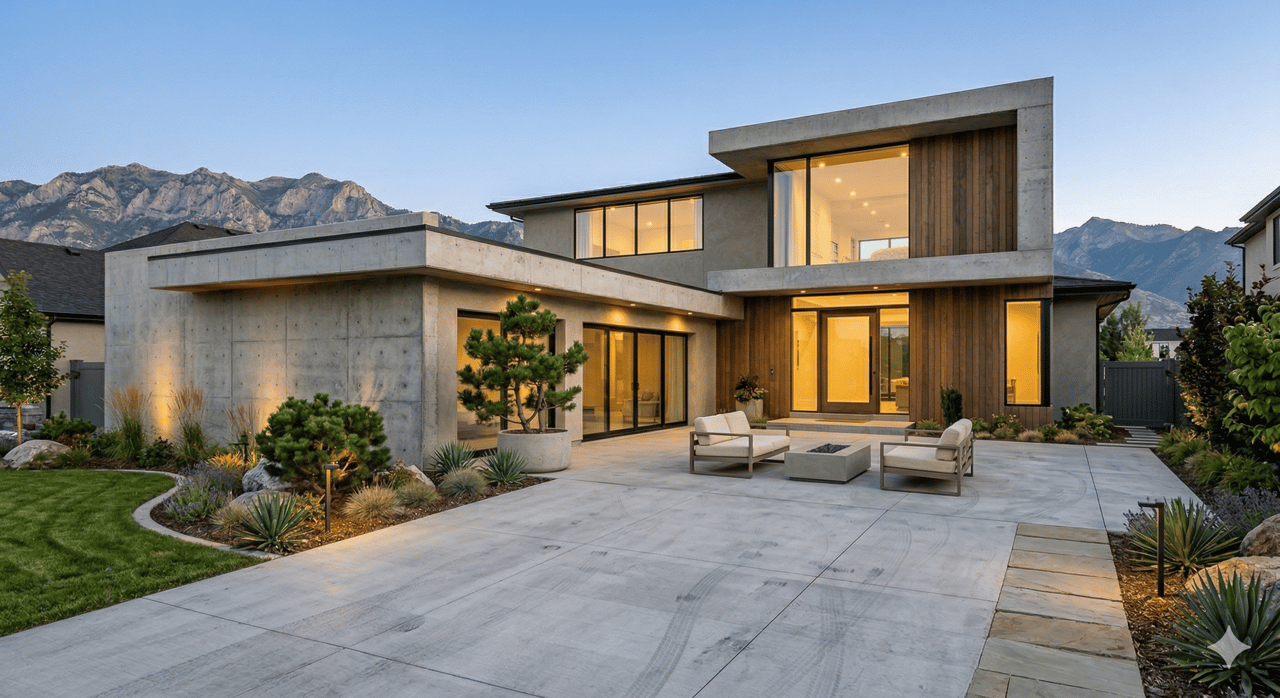 Clean backyard with grass