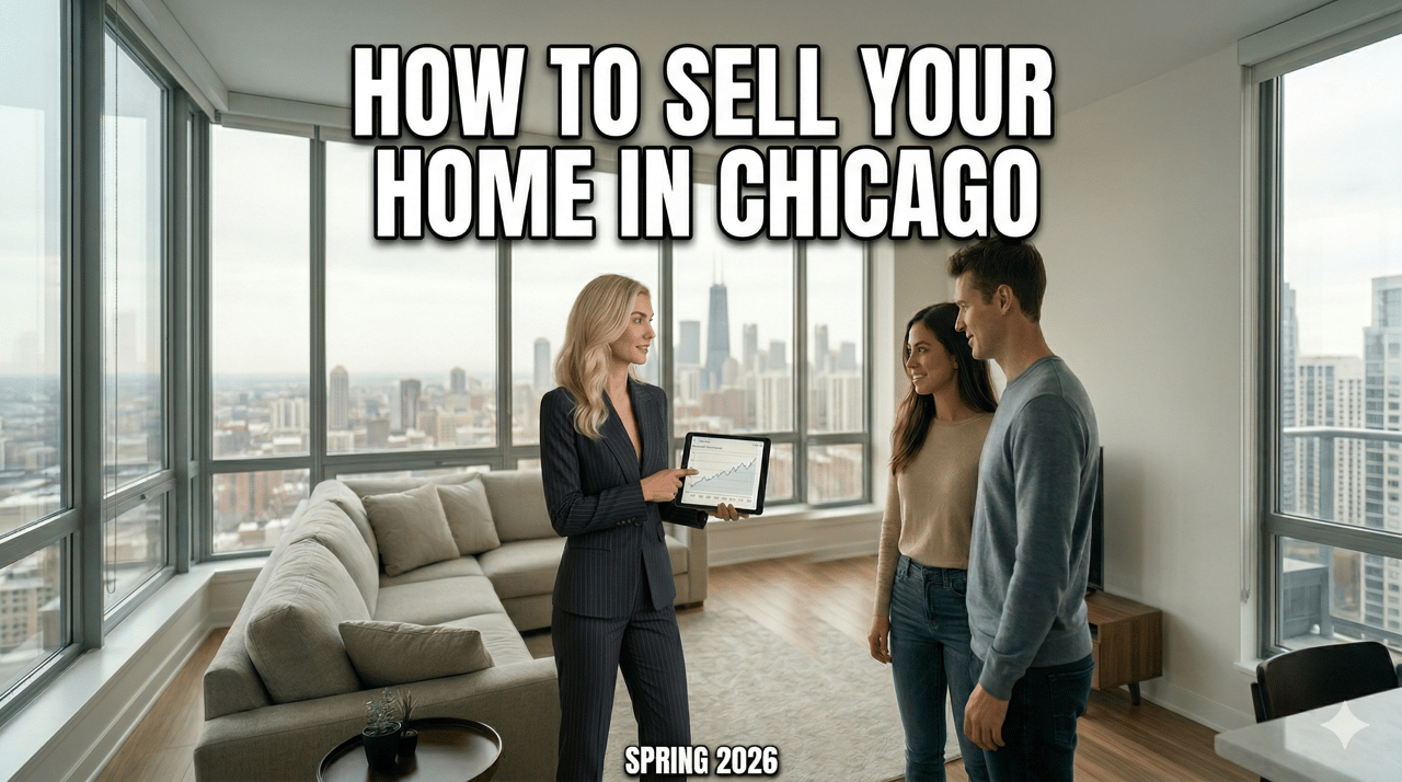 Real estate agent showing Chicago home pricing data to a couple — Dee Savic, Chicago Realtor®