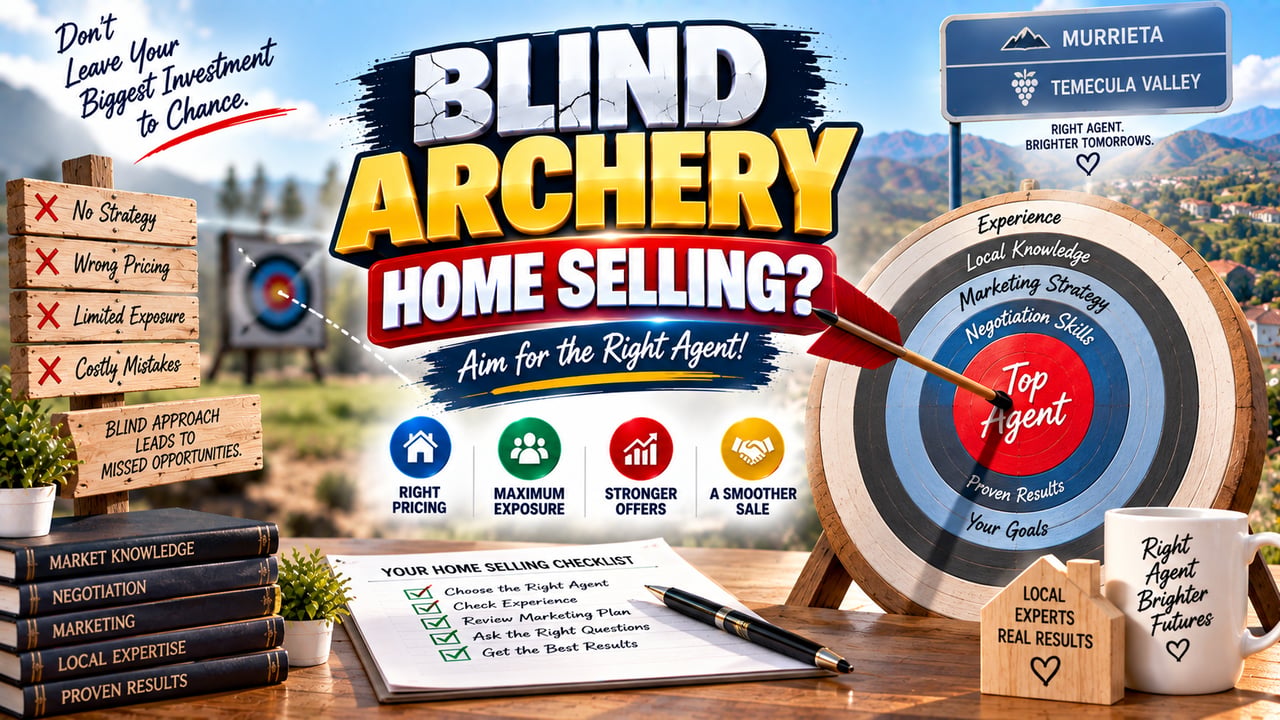 An arrow hitting a target bullseye, symbolizing the precision and criteria needed when selecting a top real estate agent in Murrieta and the Temecula Valley.