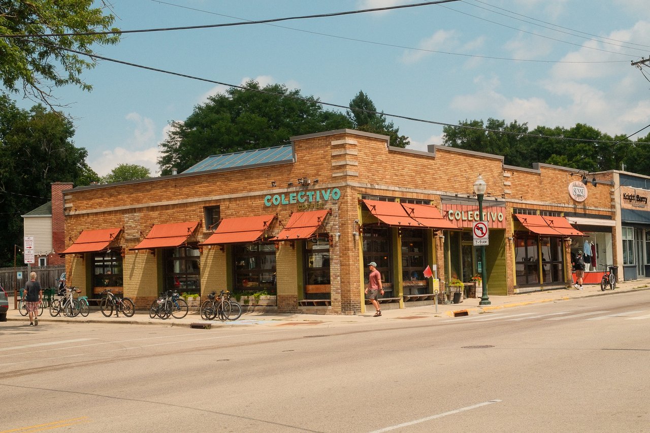 Boutique storefronts along Monroe Street in Madison, Wisconsin