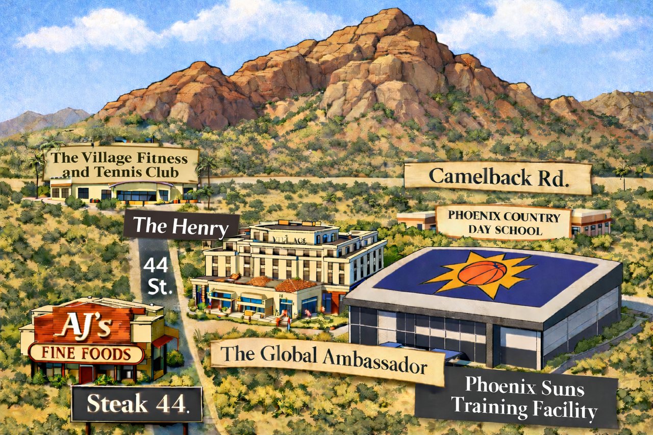 The Camelback Corridor of Paradise Valley  Foothills Living