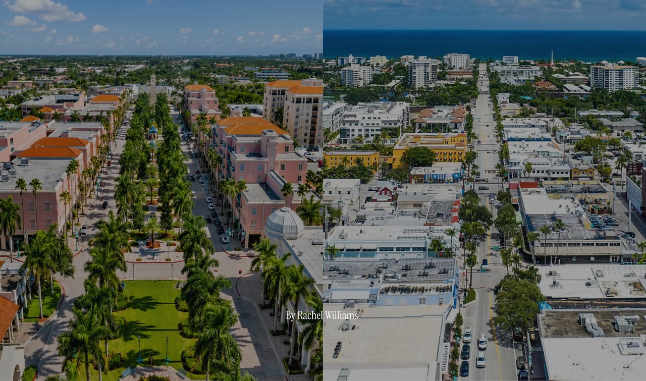 Shows the comparison about boca raton and delray beach