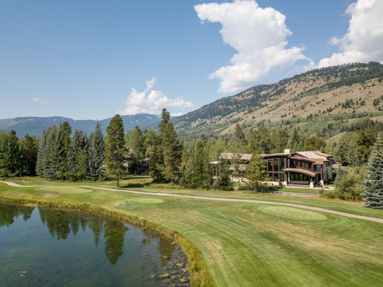 Teton Pines Drive Golf Course View