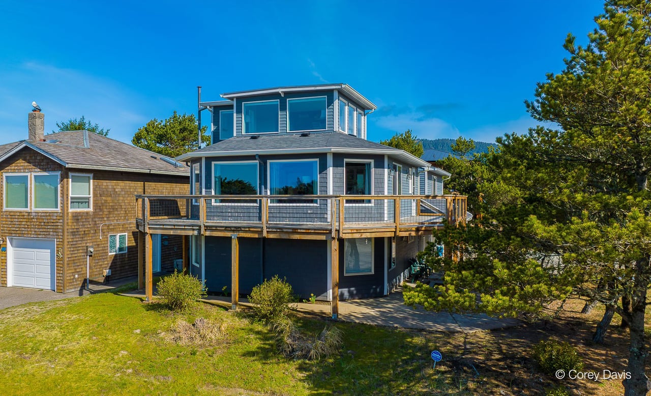 Sold Manzanita beach home at 34000 Necarney Blvd represented by Meadow Davis of Home + Sea Realty near State Park land and beach access