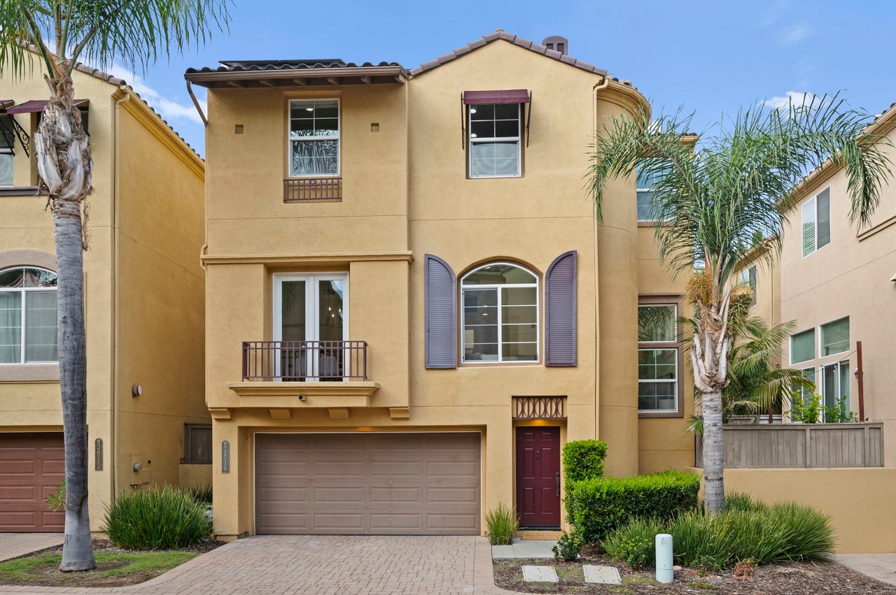 Front exterior of 2816 Villas Way at Escala, a condo community in Mission Valley, San Diego