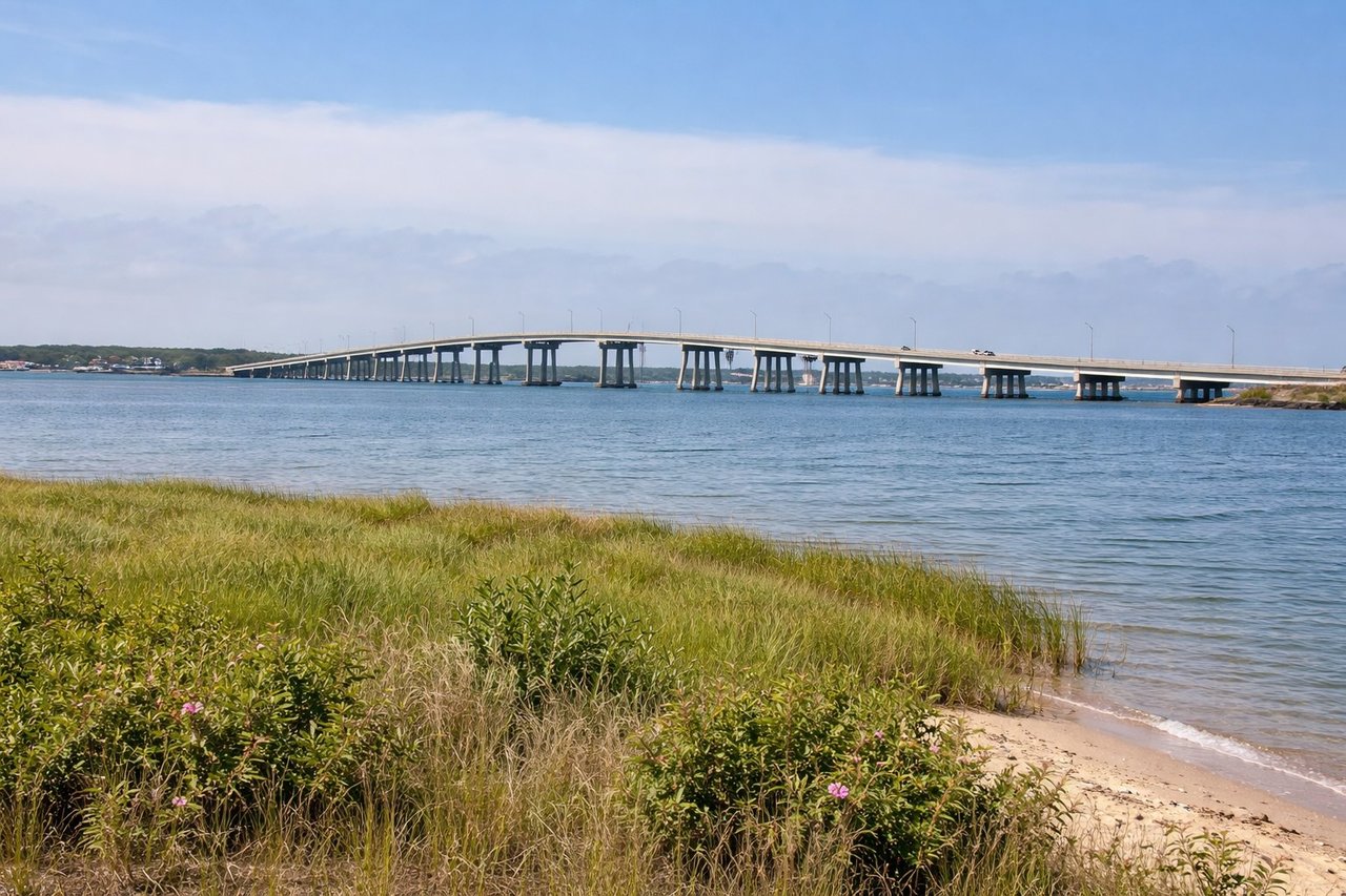 Ponquogue Bridge in Hampton Bays NY