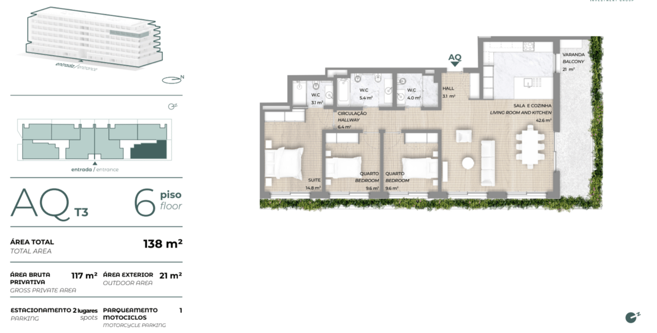 Contemporary 3-Bedroom Apartment with Balcony and Parking - Refined Living in Maia, Portugal