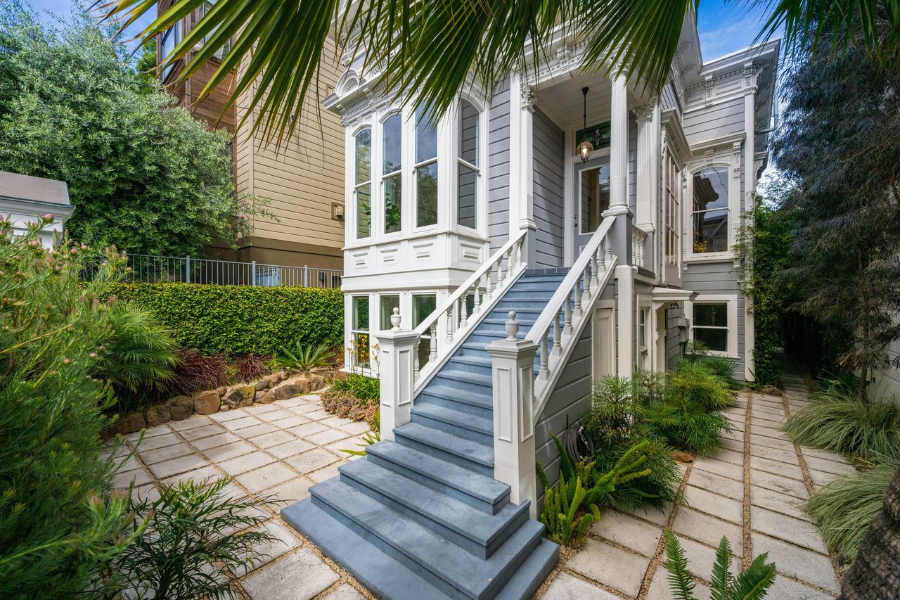 Entrance to this grand Victorian Home in Hayes Valley