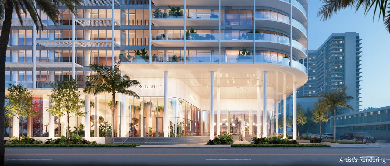 Ombelle Rendering of Side Street Lobby View
