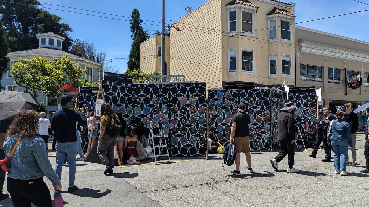  Community mural in progress at the Union Street Festival. Photo credit: Div Manickan