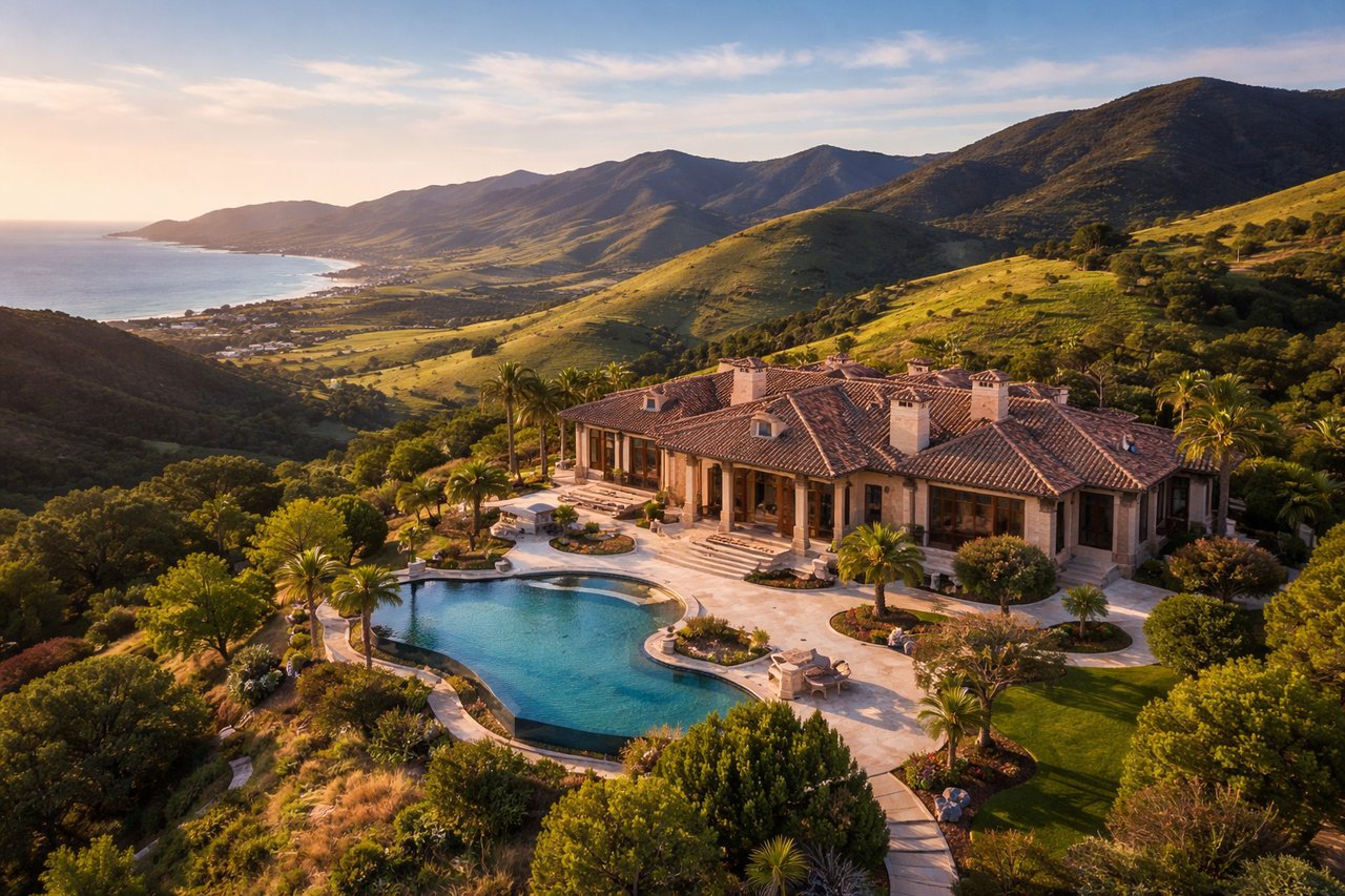 Luxury estate home in San Luis Obispo County on the Central Coast with coastal or hillside views