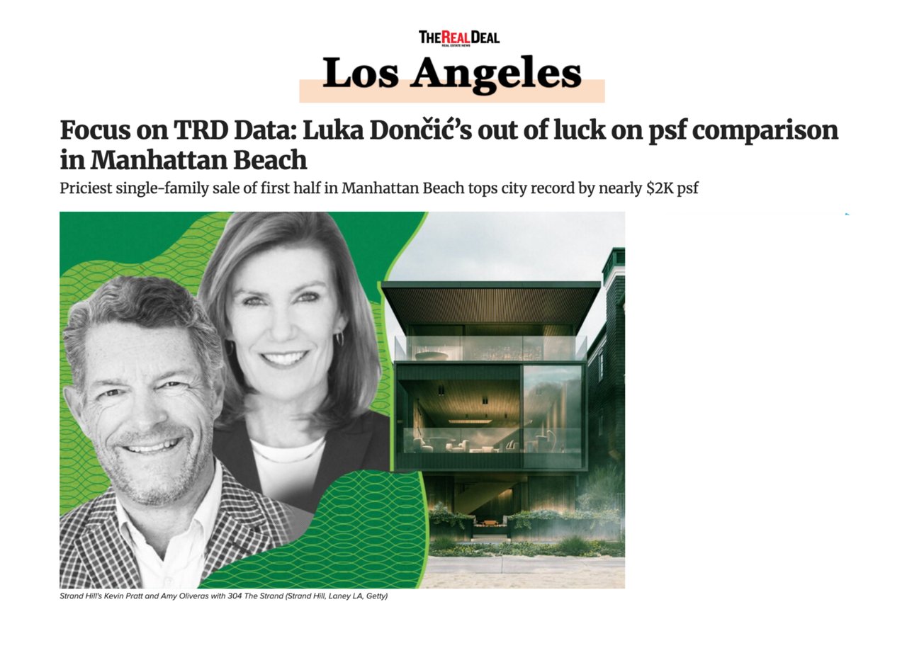 Focus on TRD Data: Luka Dončić’s out of luck on psf comparison in Manhattan Beach