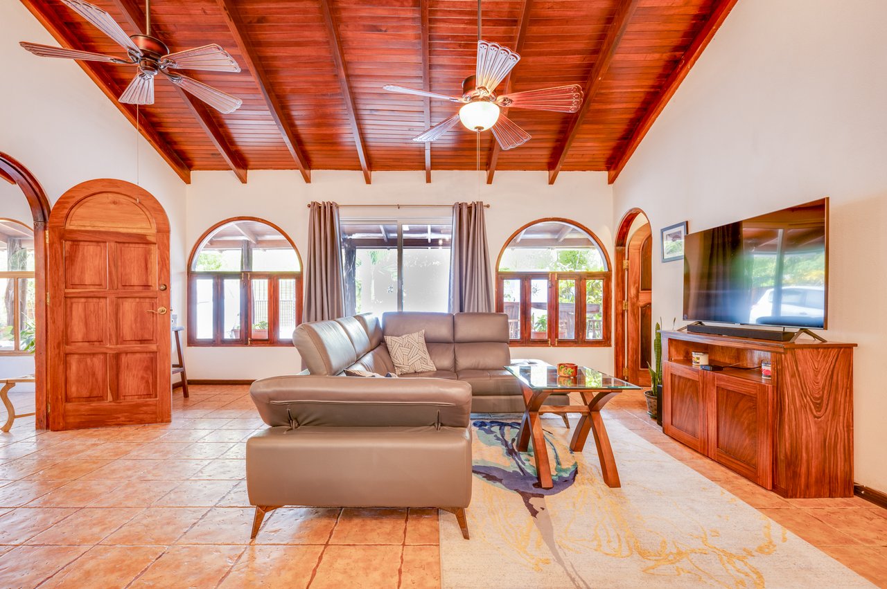 Casa de Luz | 3BR Tropical Home with Pool & Rancho, Walk to Potrero Beach
