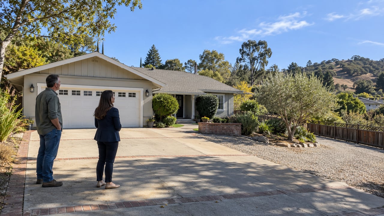 An investor and lending professional evaluate a San Luis Obispo County investment property while considering its financing structure.