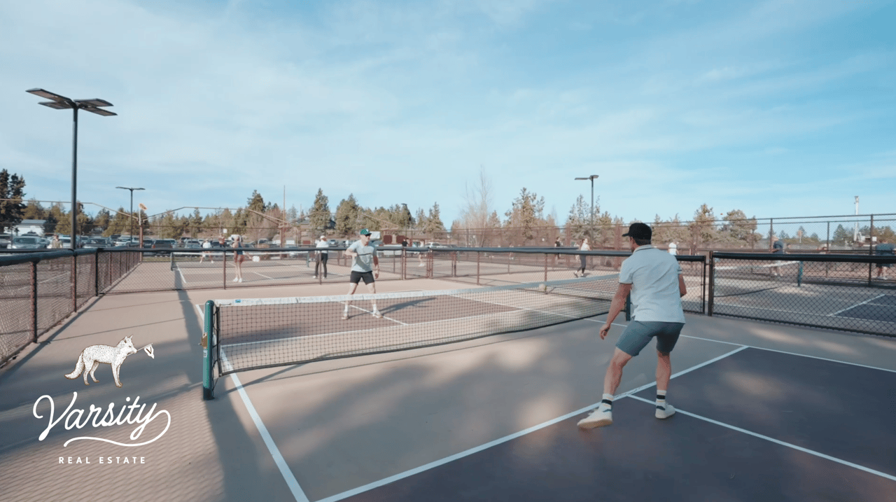 two men playing pickleball in bend oregon pine nursery park