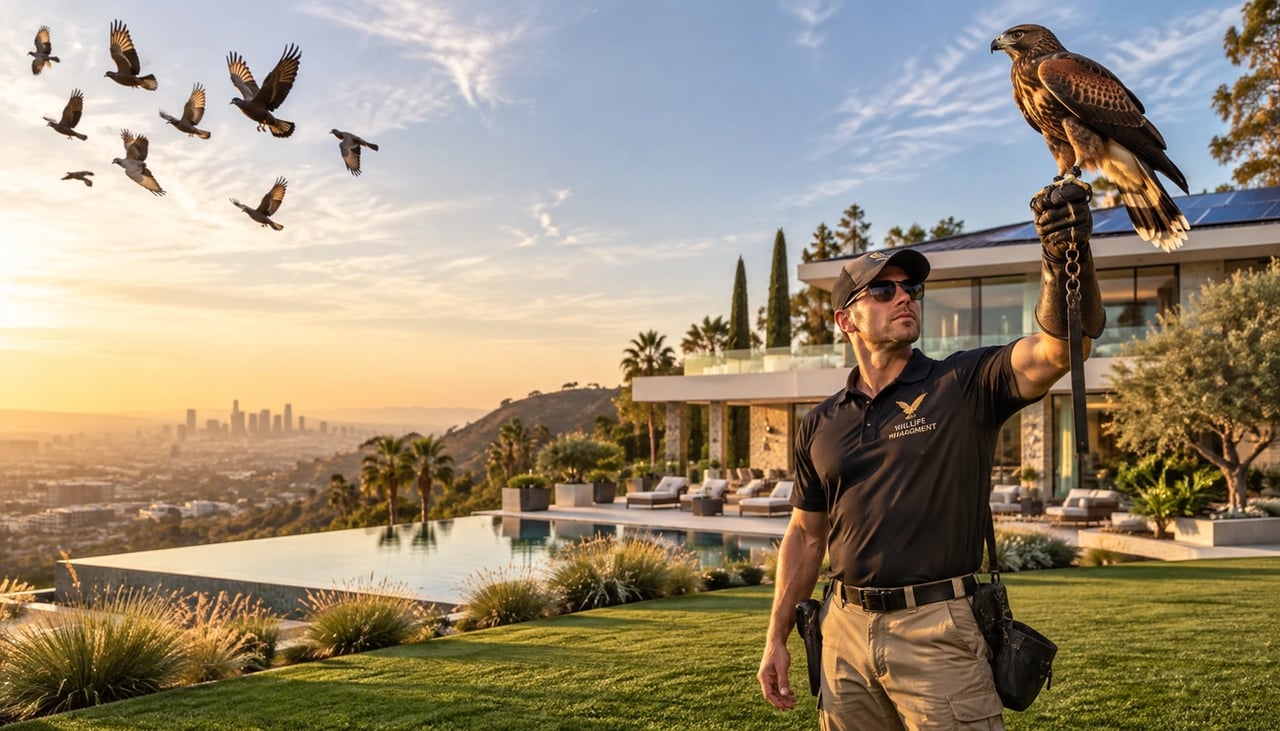What Is Falconry Based Bird Abatement? LA's Most Exclusive Estate Solution