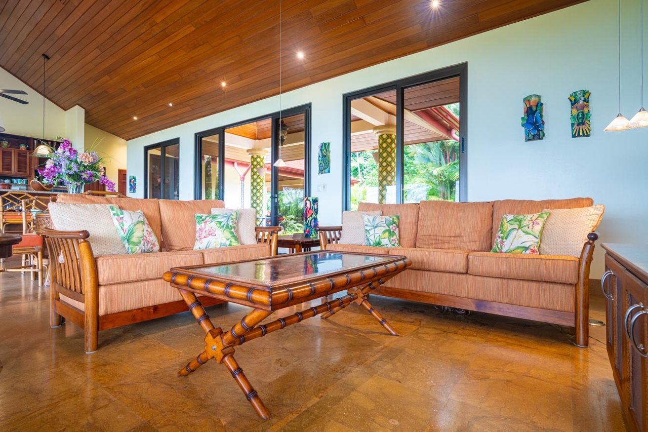 Ocean, jungle & mountain views on a meticulously landscaped 3-home family compound