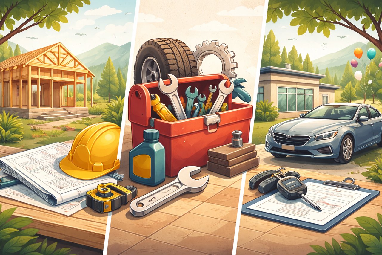 Wide illustrated graphic highlighting Best Services winners in Pullman WA including Renstrom Homes, South Grand Auto Repair, and Jess Ford of Pullman for home building and automotive services.