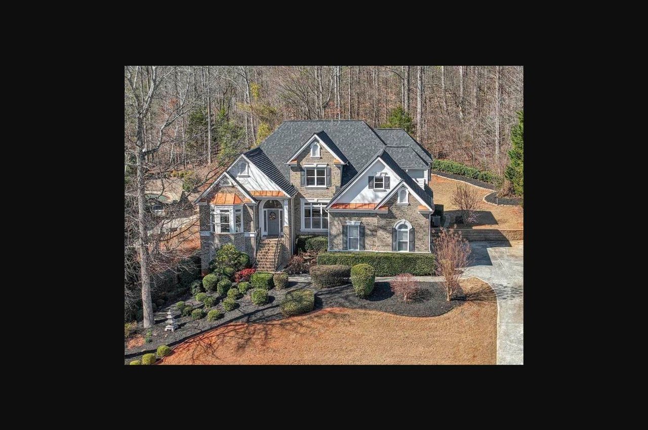 Aerial exterior of 5508 Ridgemoor Drive home for sale in Braselton, GA