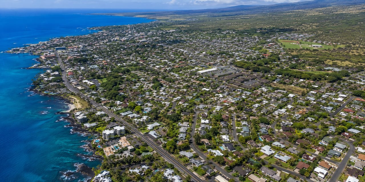 aerial of Kailua-Kona neighborhoods