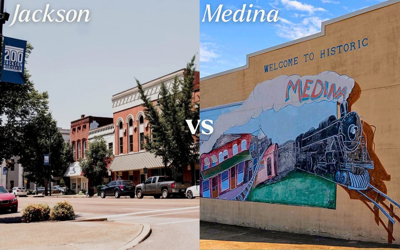 A side by side comparison of Jackson TN, and Medina TN