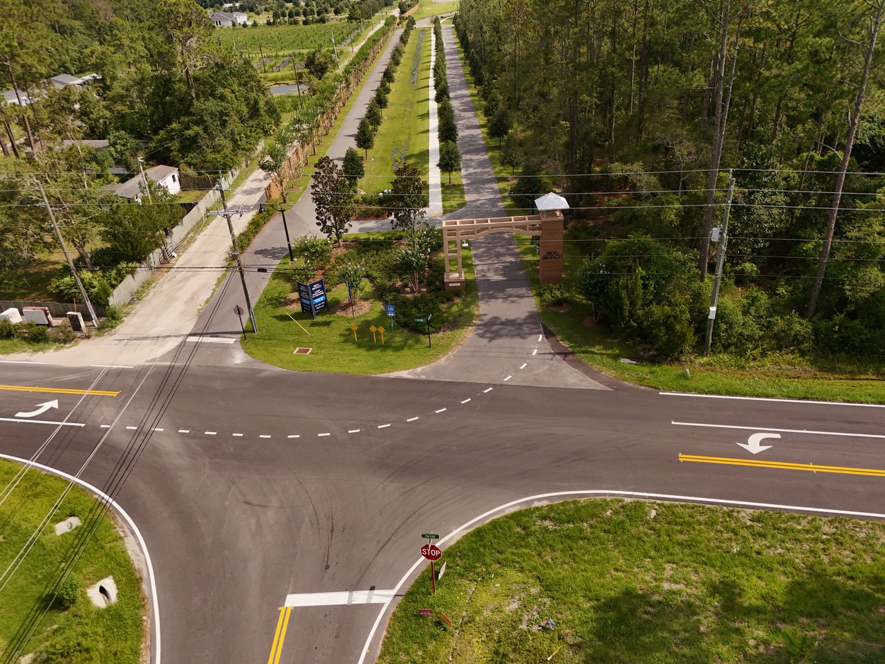 Tree-Lined Entrance to Iron Branch New Construction Homes