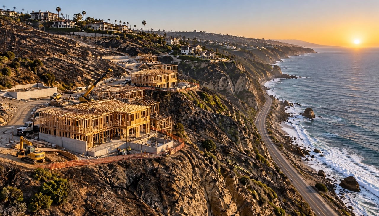 Castellammare Leads Palisades Fire Rebuild as Cliffside Homes Rise First
