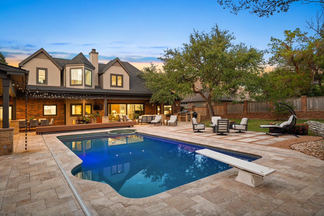 Northwest Hills legacy home with sport court, pool, and dream backyard.