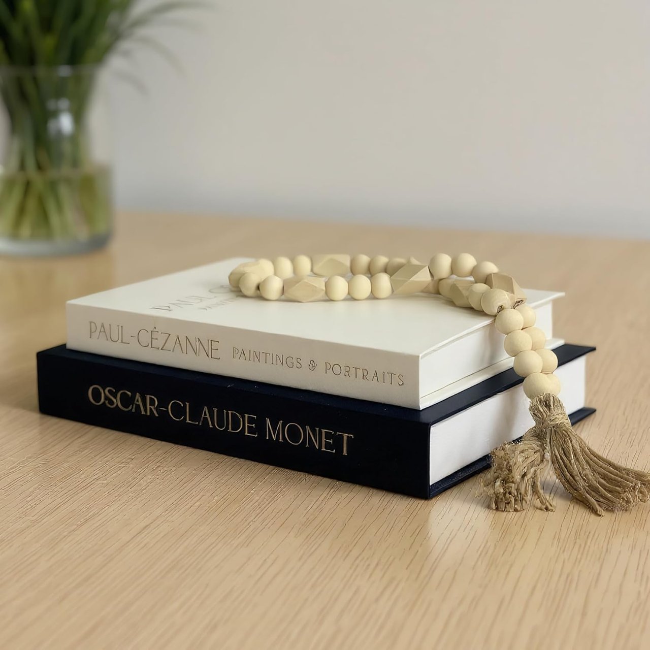 Decorative Storage Books + Wooden Beads with Tassels 