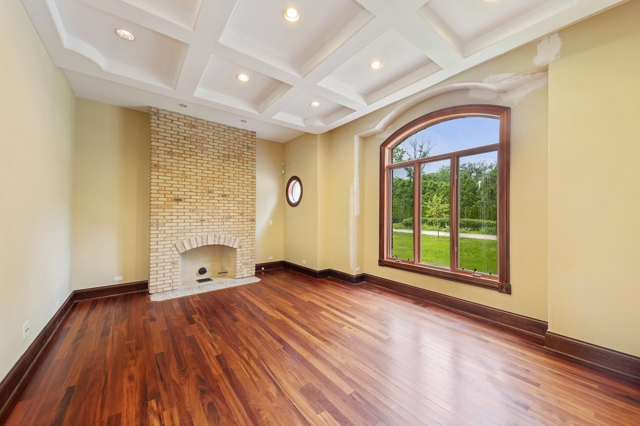 Brick And Stone Estate Situated On A Quiet Street In The Woodlands Of Hinsdale