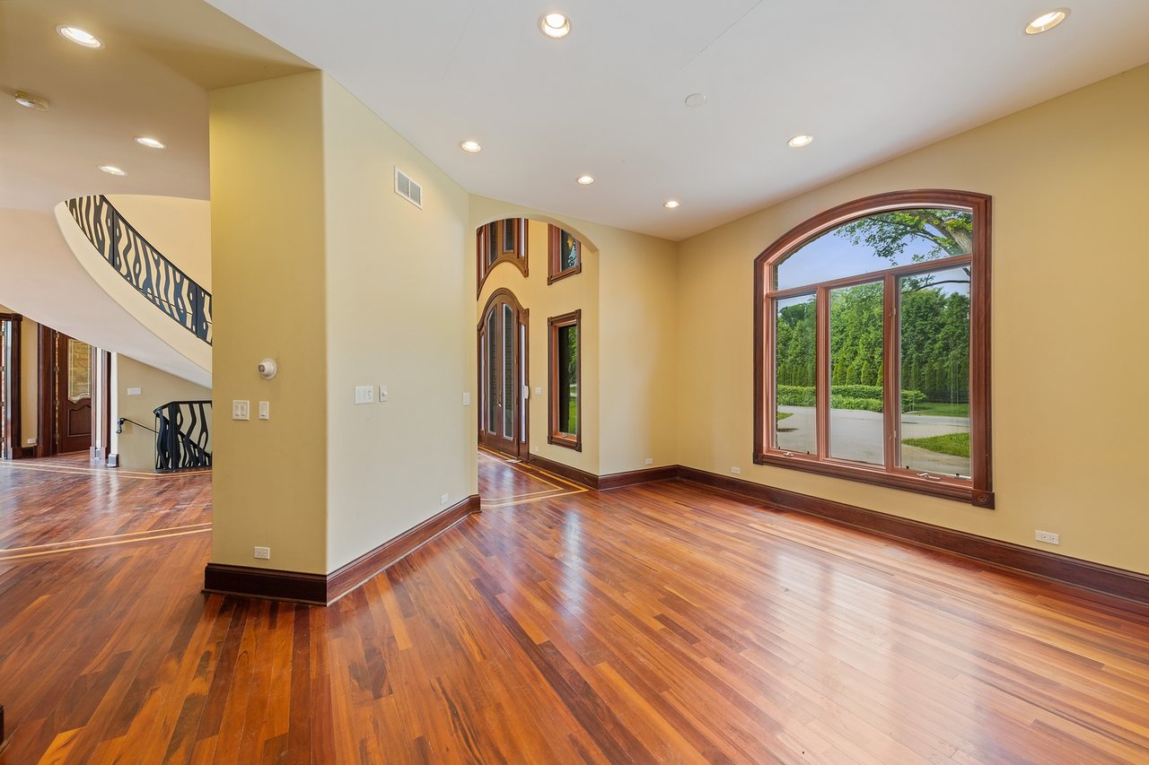 Brick And Stone Estate Situated On A Quiet Street In The Woodlands Of Hinsdale