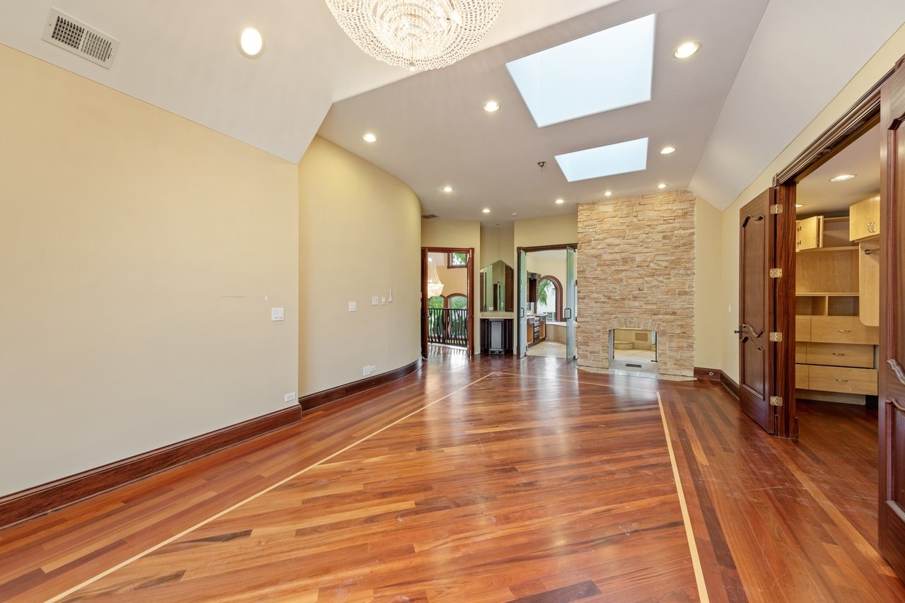 Brick And Stone Estate Situated On A Quiet Street In The Woodlands Of Hinsdale