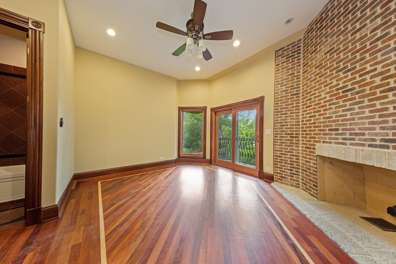 Brick And Stone Estate Situated On A Quiet Street In The Woodlands Of Hinsdale