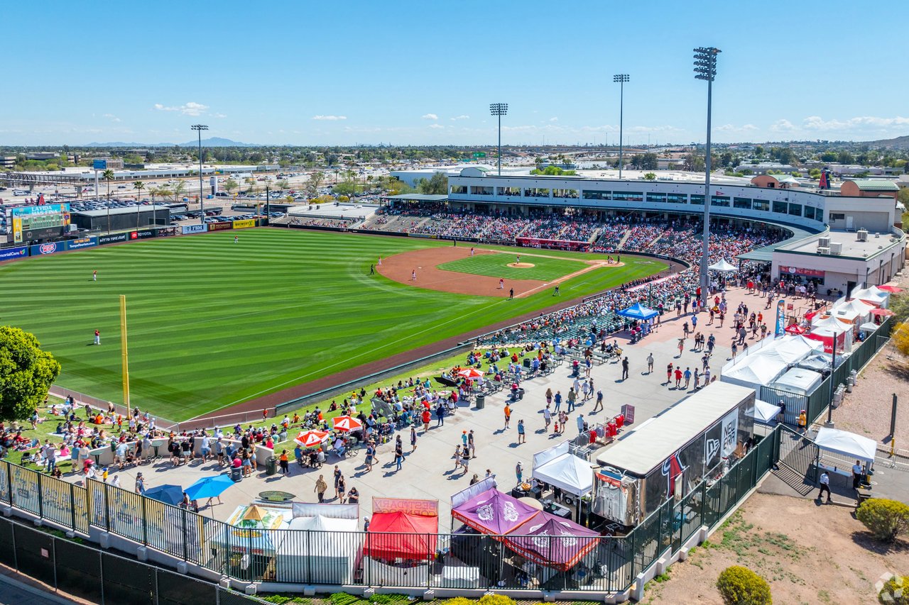 Scottsdale Stadium during MLB spring training in the Phoenix Cactus League