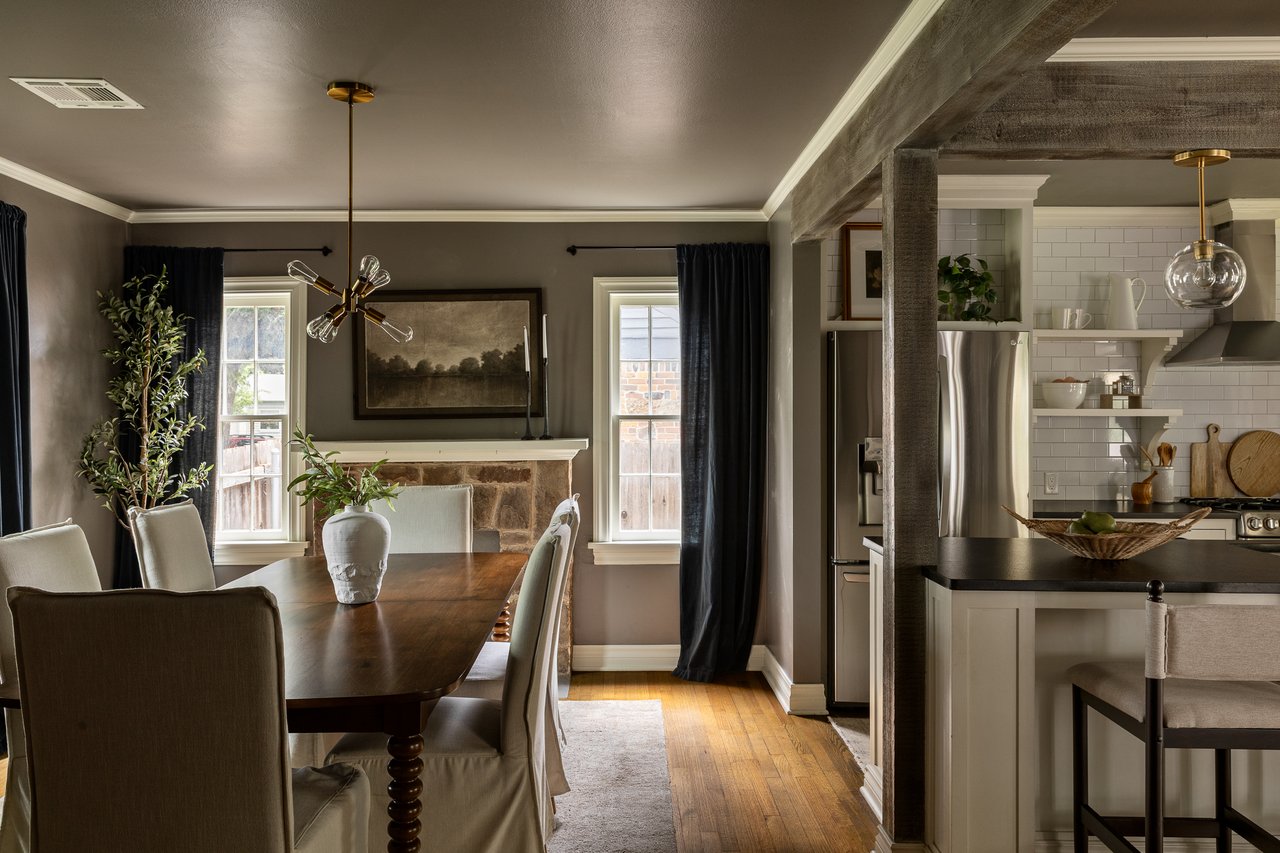 Dining Room and glimpse at Kitchen in Brookhaven Home listed by Jennifer Kragh Group