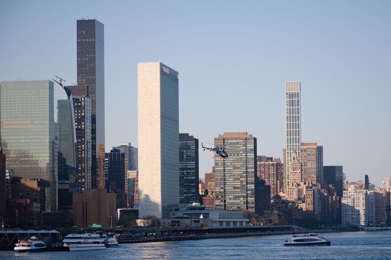 100 United Nations Plaza, the luxury condominium overlooking the East River in Midtown East, Manhattan.