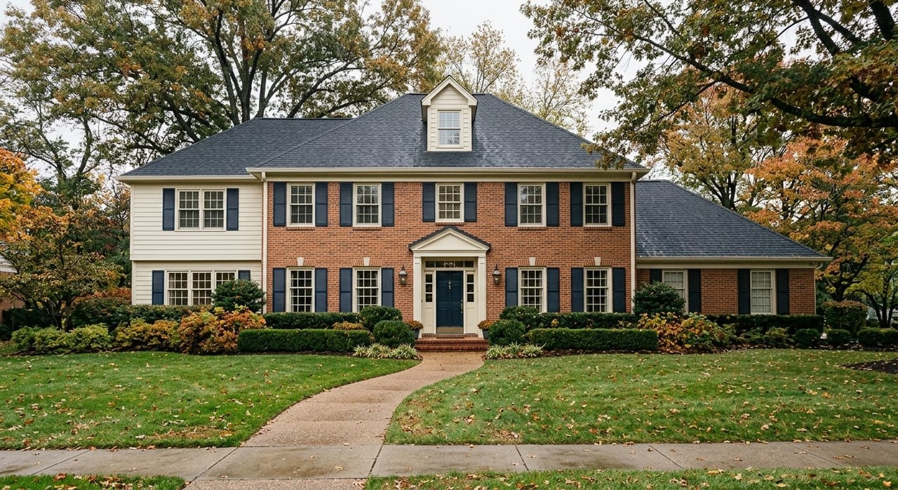 Homes and mature trees in the Minnehaha Woods neighborhood of Edina
