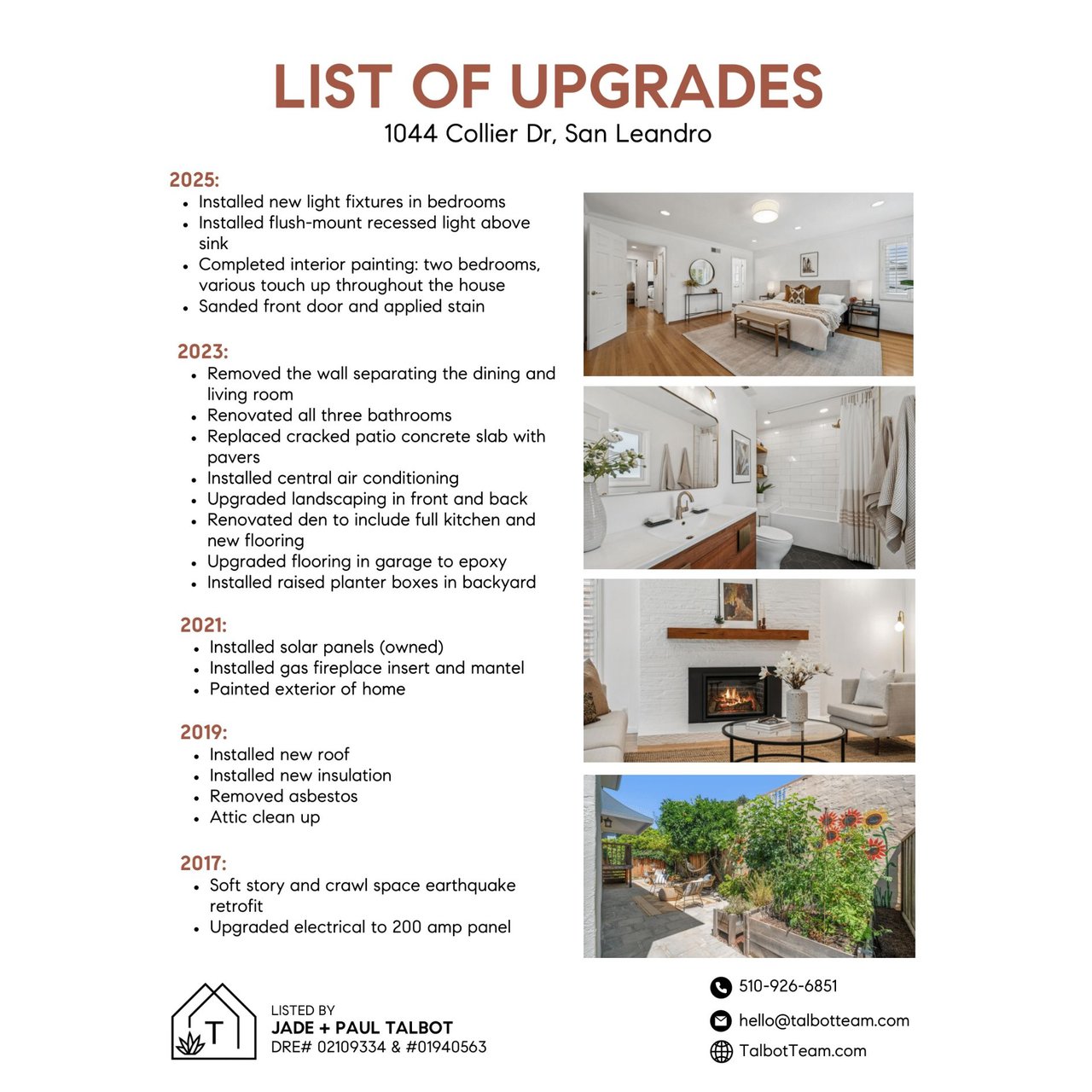 List of Upgrades