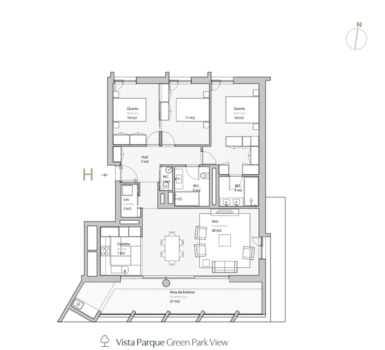 Spacious Three-Bedroom Apartment with Expansive Balcony and Park Views in Celas, Coimbra