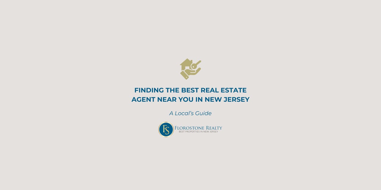 Minimalist cover image with home icon and the title “Finding the Best Real Estate Agent Near You in New Jersey”